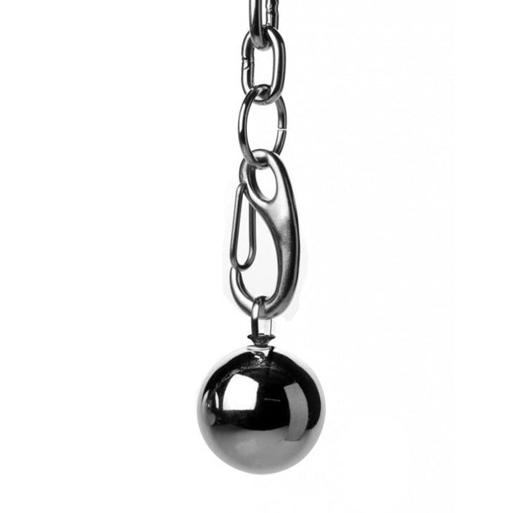 0236M Ball Stretcher Hook with Weights Extreme Male Testicle Stretching & CBT Device Cock & Ball Strap , Sub-Shop.com Bondage and Fetish Superstore