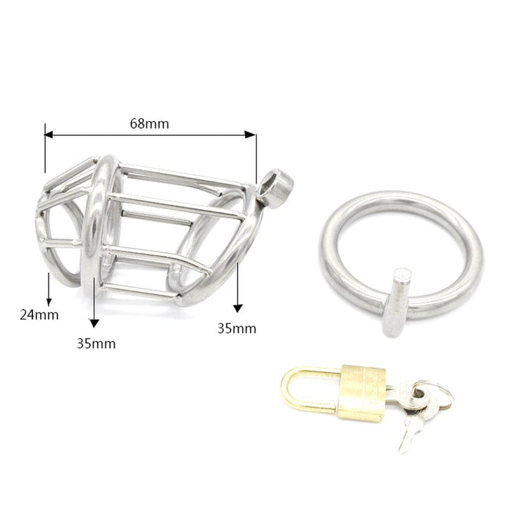 0261M Steel Prison Bar Locking Male Chastity Cage Chastity , Sub-Shop.com Bondage and Fetish Superstore