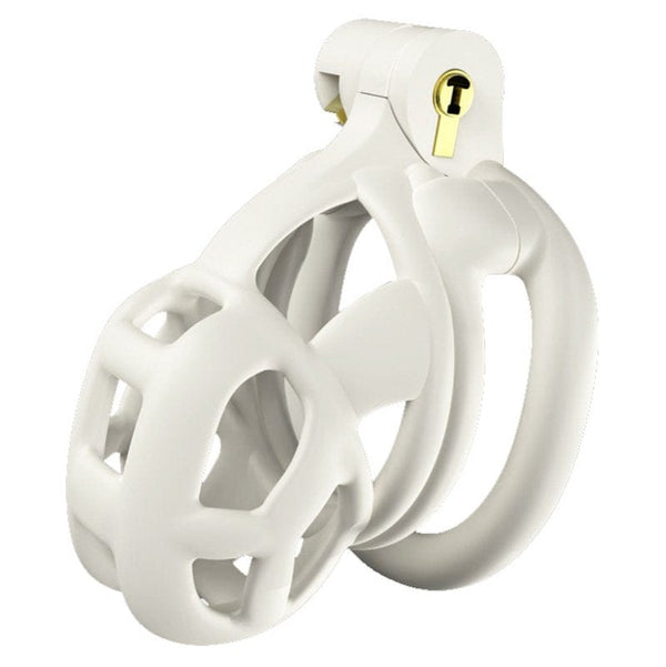 0265M White Locking Male Chastity Cage - Discreet, Secure and Escape-Proof Chastity Medium , Sub-Shop.com Bondage and Fetish Superstore