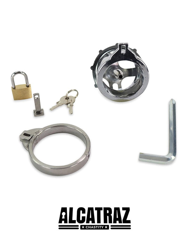 0314AR Steel Locking Chastity Cage Device with Removable Urethral Sound Chastity , Sub-Shop.com Bondage and Fetish Superstore