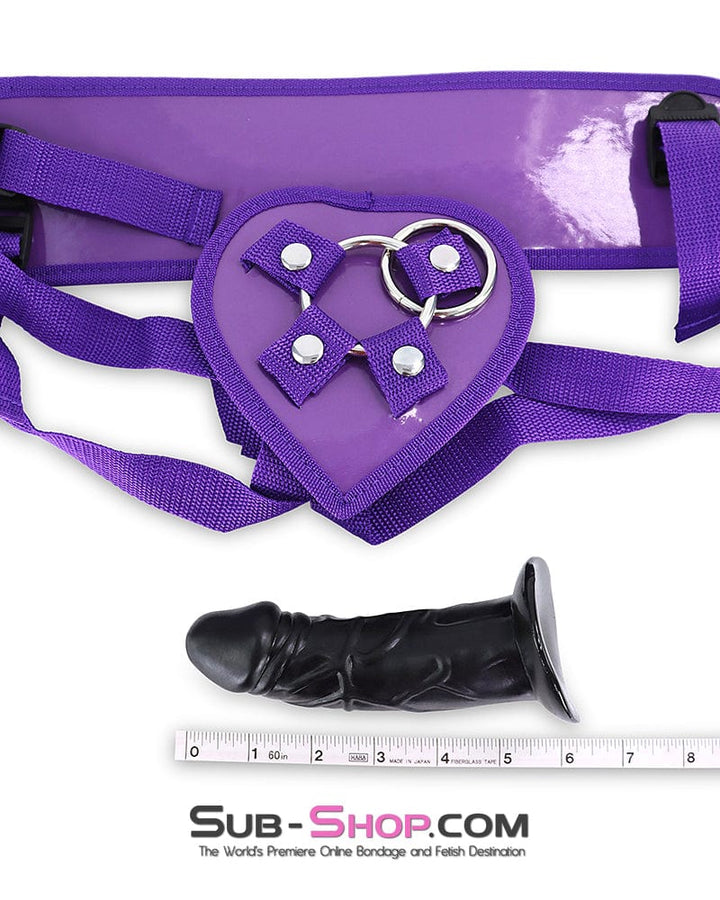 0364DL      Purple Pegger Strap-On Pegging Harness with 5" Realistic Dildo Strap-On Harness   , Sub-Shop.com Bondage and Fetish Superstore