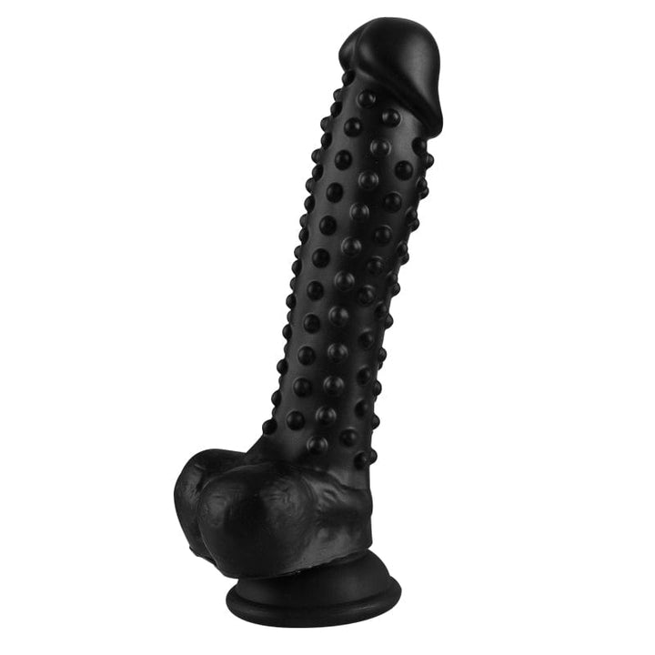 0367M 8.3” Bumpy Nubs Black Silicone Dildo with Balls and Suction Cup Base Dildo , Sub-Shop.com Bondage and Fetish Superstore