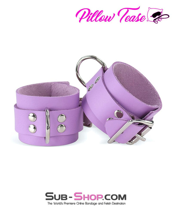 0599A-SIS      Purple Passion Pretty Sissy Leather Bondage Wrist Cuffs Sissy   , Sub-Shop.com Bondage and Fetish Superstore