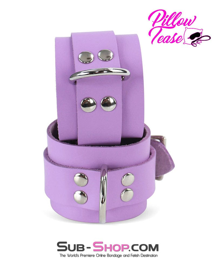 0599A-SIS      Purple Passion Pretty Sissy Leather Bondage Wrist Cuffs Sissy   , Sub-Shop.com Bondage and Fetish Superstore