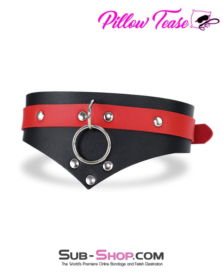 0775DL      Black and Red Chevron Bondage Collar Collar   , Sub-Shop.com Bondage and Fetish Superstore