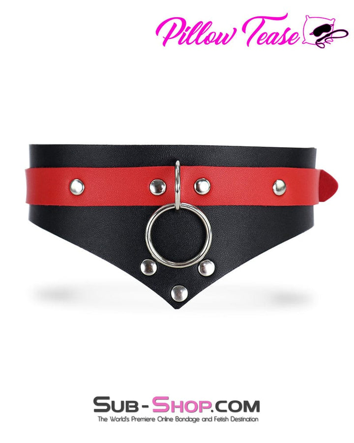 0775DL      Black and Red Chevron Bondage Collar Collar   , Sub-Shop.com Bondage and Fetish Superstore