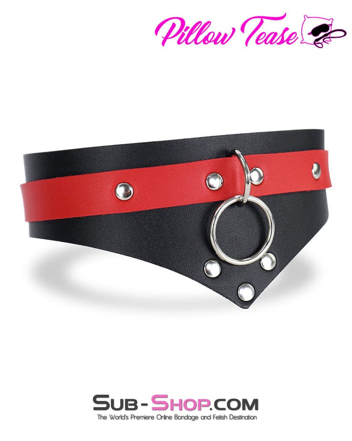 0775DL      Black and Red Chevron Bondage Collar Collar   , Sub-Shop.com Bondage and Fetish Superstore