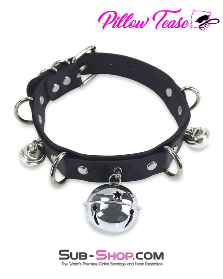 0813DL      Slave Pet Belled Black Bondage Collar Collar   , Sub-Shop.com Bondage and Fetish Superstore