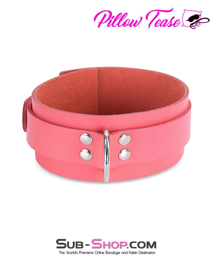 0914A      Passion Pink Leather Bondage Collar Collar   , Sub-Shop.com Bondage and Fetish Superstore