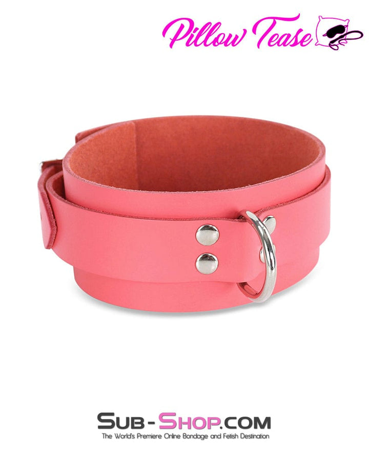 0914A      Passion Pink Leather Bondage Collar Collar   , Sub-Shop.com Bondage and Fetish Superstore