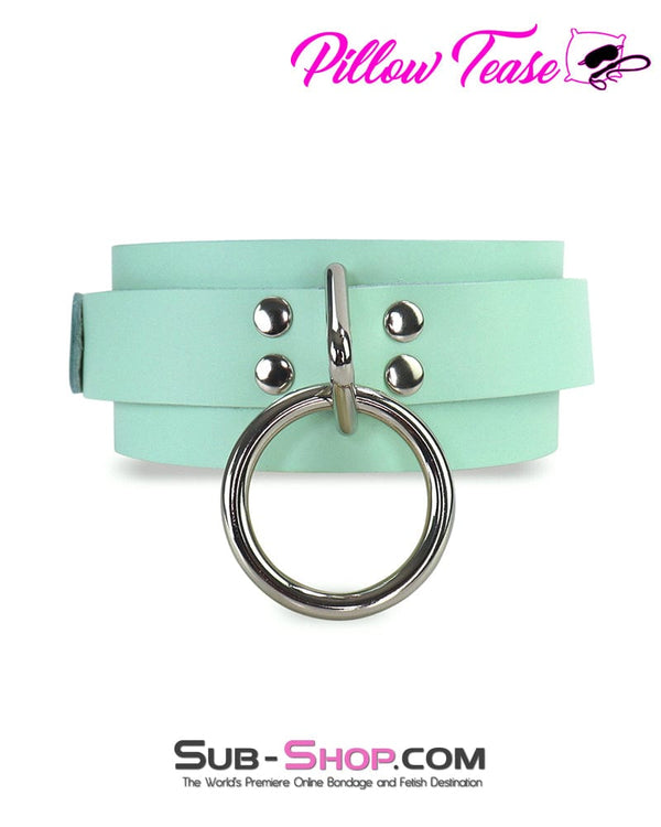 1398A      Retro Mint Leather Bondage Collar - MEGA Deal MEGA Deal   , Sub-Shop.com Bondage and Fetish Superstore