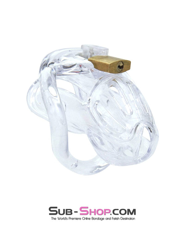 1535AR      Short Jailhouse Cock Clear Locking Male Chastity Cage Chastity   , Sub-Shop.com Bondage and Fetish Superstore