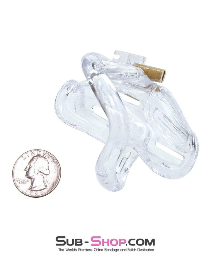 1535AR      Short Jailhouse Cock Clear Locking Male Chastity Cage Chastity   , Sub-Shop.com Bondage and Fetish Superstore