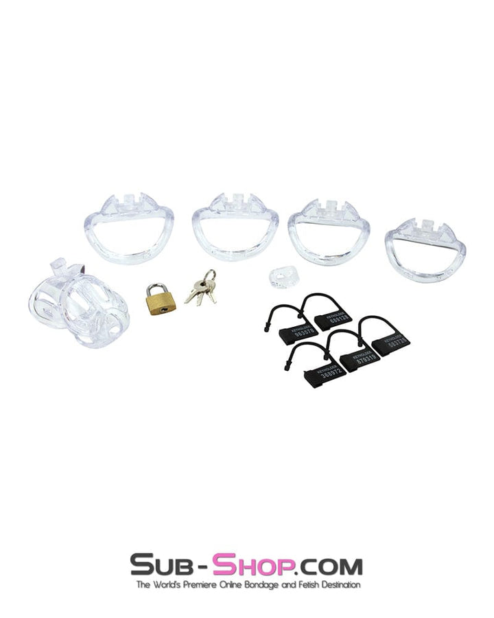 1535AR      Short Jailhouse Cock Clear Locking Male Chastity Cage Chastity   , Sub-Shop.com Bondage and Fetish Superstore