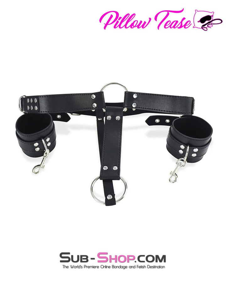 1546DL      Butt Plug Harness with Cock Ring and Wrist Bondage Cuffs Body Harness   , Sub-Shop.com Bondage and Fetish Superstore