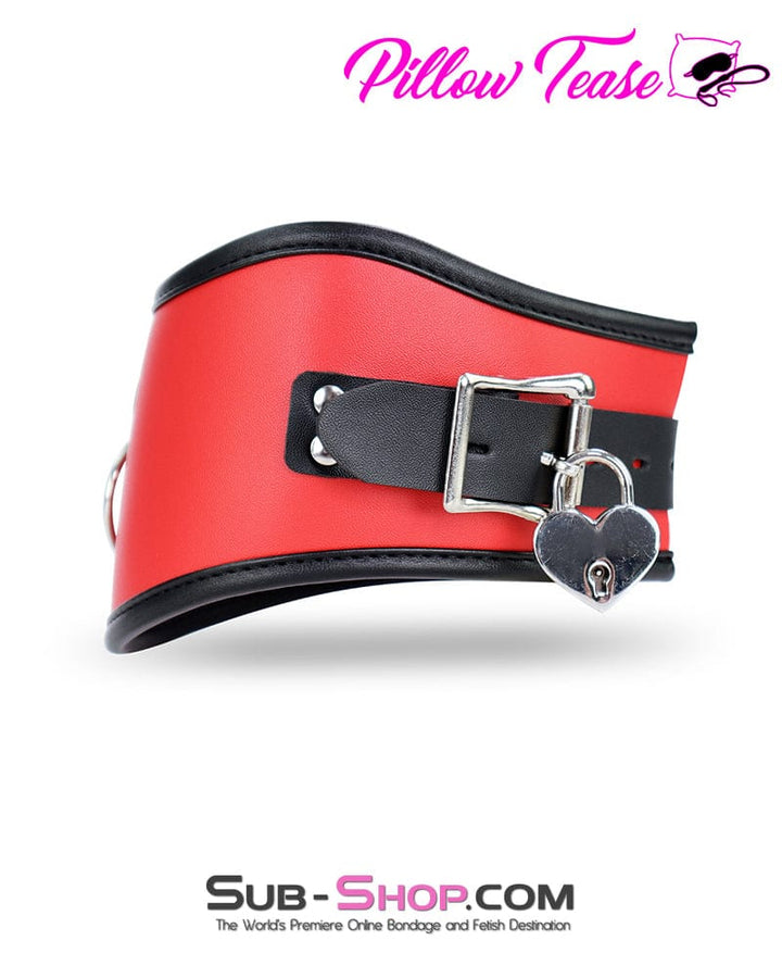 2402DL      Red Slave Training Posture Collar with Black Trim Collar   , Sub-Shop.com Bondage and Fetish Superstore