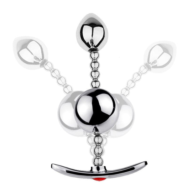 2485M Flexible Double Ball Steel Butt Plug Anal Toys , Sub-Shop.com Bondage and Fetish Superstore