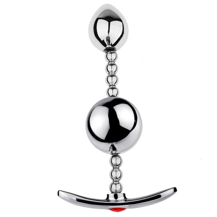 2485M Flexible Double Ball Steel Butt Plug Anal Toys , Sub-Shop.com Bondage and Fetish Superstore