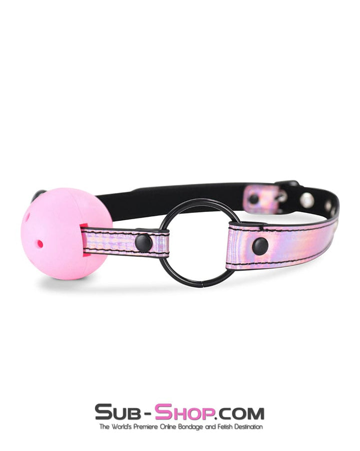 2620DL      Iridescent Pink Breather Drool Ball Gag Ballgag   , Sub-Shop.com Bondage and Fetish Superstore