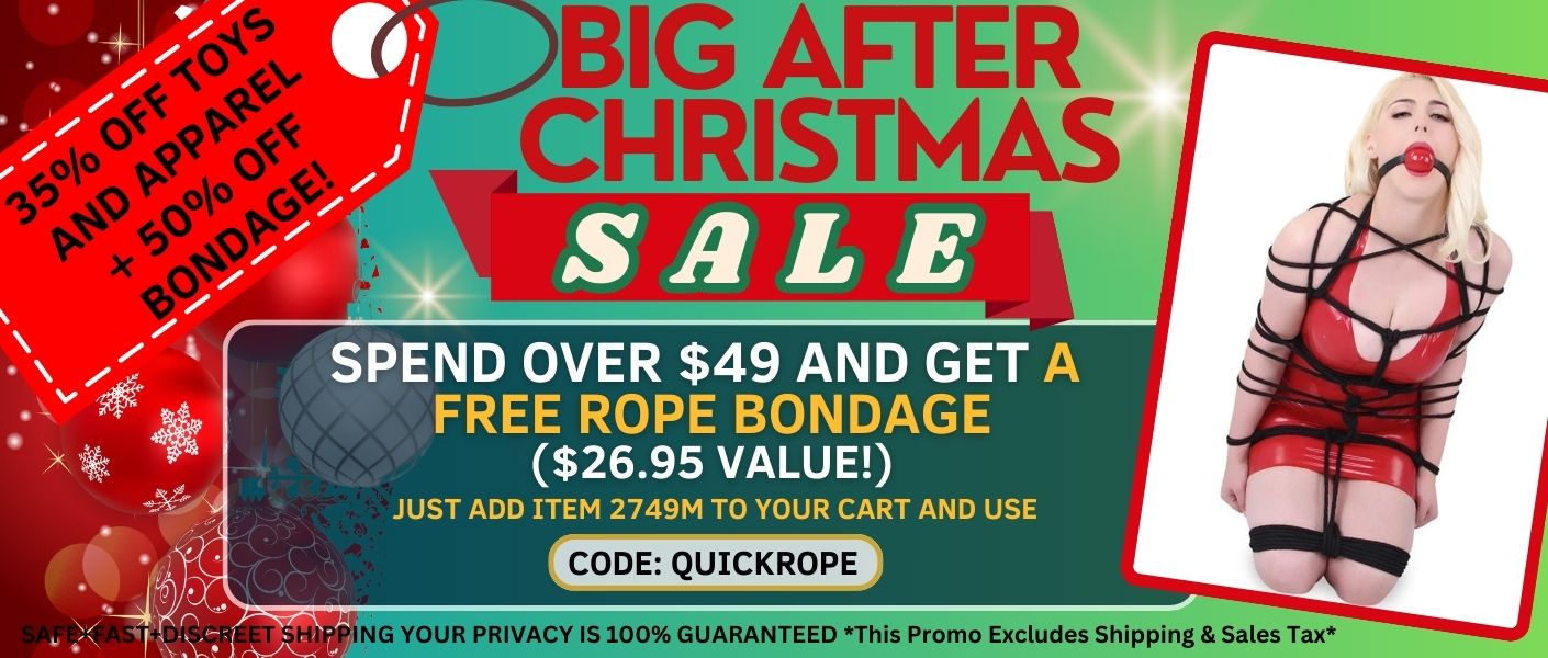 Spend over $49 and get a Free Black Bondage Rope ($26.95 Value)!