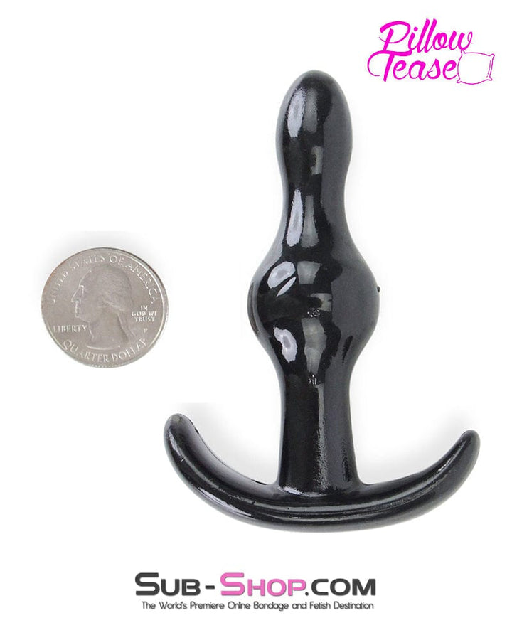 0358E Black Small Balled Beginner Butt Plug Anal Toys , Sub-Shop.com Bondage and Fetish Superstore