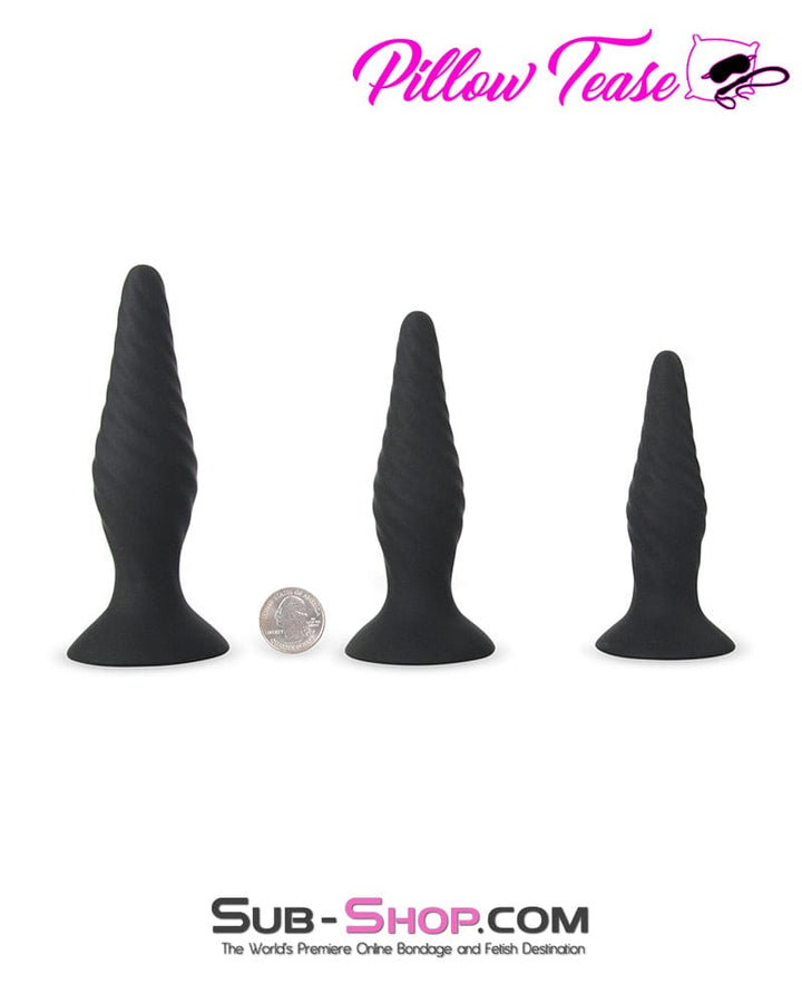 4447M      3 Pc Rechargeable 9 Function Wireless Remote Control Vibrating Butt Plug Kit Butt Plug   , Sub-Shop.com Bondage and Fetish Superstore