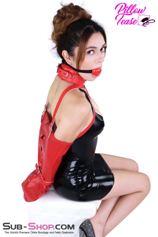 4751HS      Lust Worthy Red Armbinder Mono Glove Armbinder   , Sub-Shop.com Bondage and Fetish Superstore