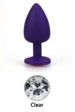 0523AE Soft Silicone Butt Plug, Medium Purple Plug, Rhinestone Crystal - LAST CHANCE - Final Closeout! MEGA Deal , Sub-Shop.com Bondage and Fetish Superstore