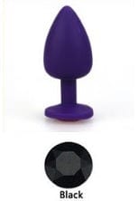 0530AE Soft Silicone Butt Plug, Large Purple Plug, Black Crystal - LAST CHANCE - Final Closeout! MEGA Deal , Sub-Shop.com Bondage and Fetish Superstore