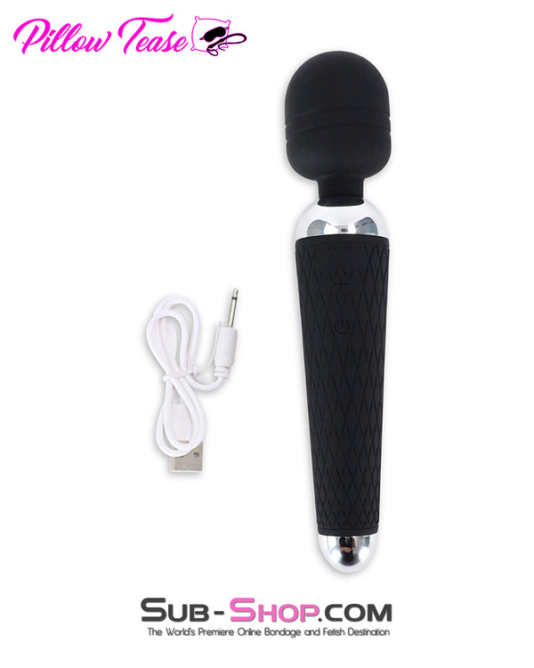 5759M      16 Function Waterproof Rechargeable Silicone Wand Massager Massager   , Sub-Shop.com Bondage and Fetish Superstore