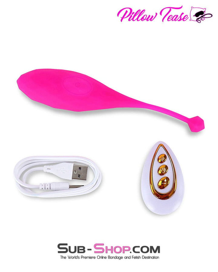 6864M      Remote Control Soft Pink Silicone 10 Function Rechargeable Vibrating Sex Egg Vibrators   , Sub-Shop.com Bondage and Fetish Superstore