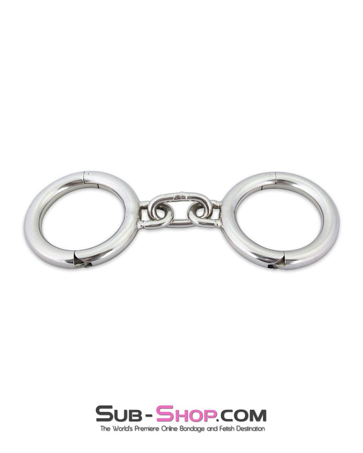 7343M      Heavy Bondage Stainless Steel Wrist Manacles, Large / Extra Large Steel Bondage   , Sub-Shop.com Bondage and Fetish Superstore