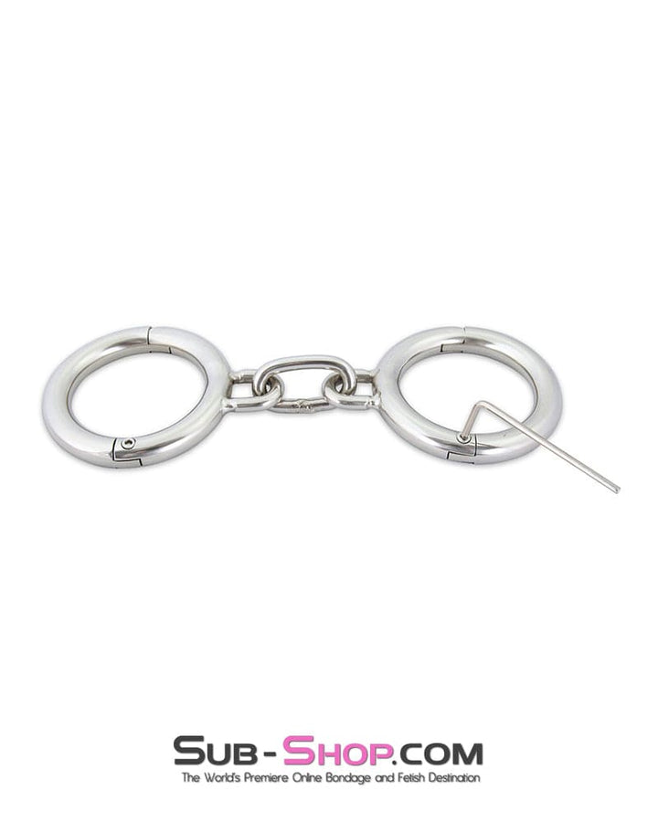 7343M      Heavy Bondage Stainless Steel Wrist Manacles, Large / Extra Large Steel Bondage   , Sub-Shop.com Bondage and Fetish Superstore