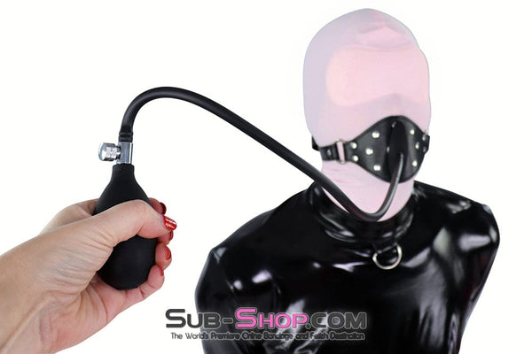 7311DL-SIS      Inflatable Locking Tongue Depressor Sissy Bimbo Slave Gag with Removable Pump Sissy   , Sub-Shop.com Bondage and Fetish Superstore