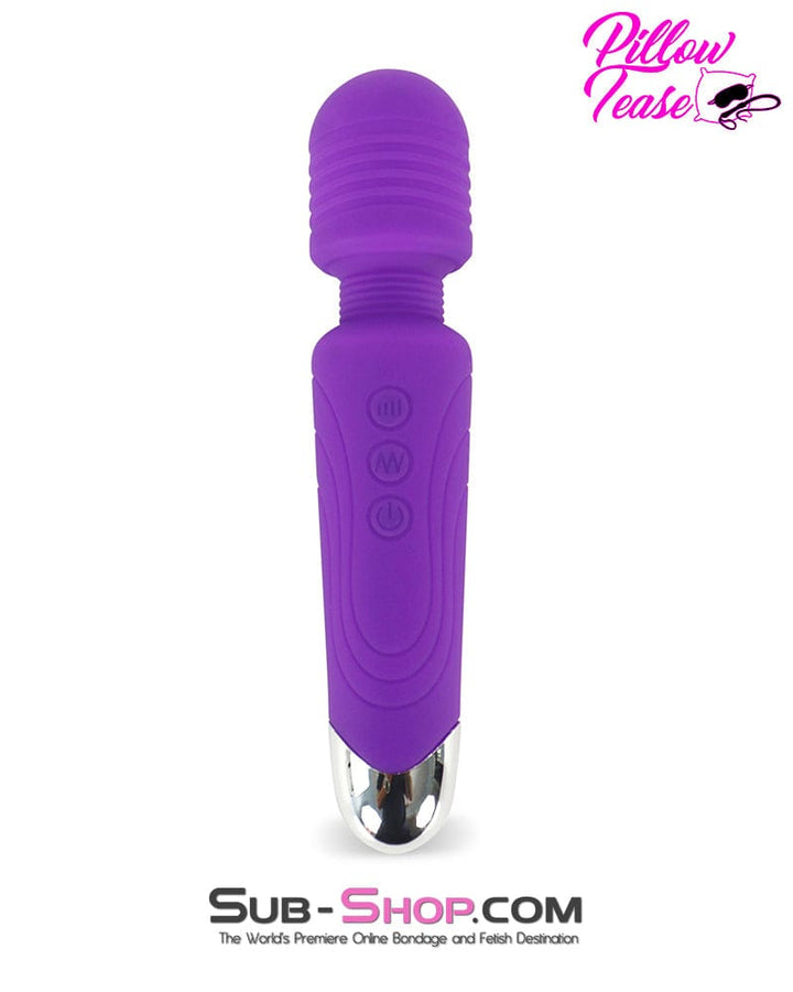 7386M      20 Function Purple Silicone Waterproof Rechargeable Wand Massager Massager   , Sub-Shop.com Bondage and Fetish Superstore