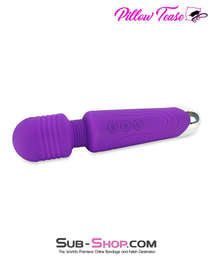 7386M      20 Function Purple Silicone Waterproof Rechargeable Wand Massager Massager   , Sub-Shop.com Bondage and Fetish Superstore