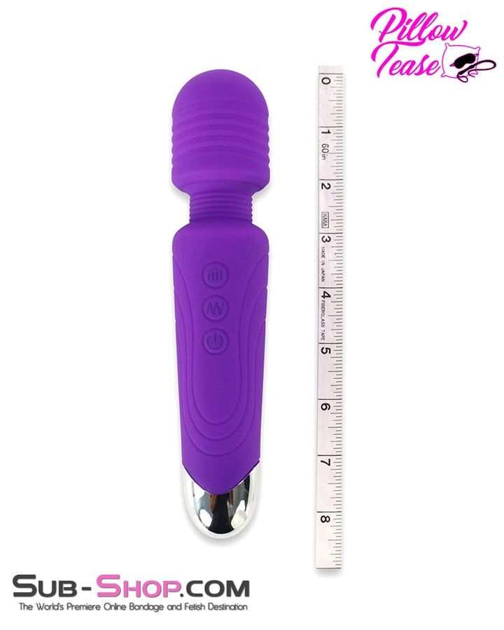 7386M      20 Function Purple Silicone Waterproof Rechargeable Wand Massager Massager   , Sub-Shop.com Bondage and Fetish Superstore