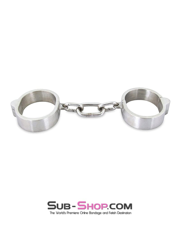 7806M      Captive Slave Chromed Steel Wrist Cuffs, Small / Medium Steel Bondage   , Sub-Shop.com Bondage and Fetish Superstore