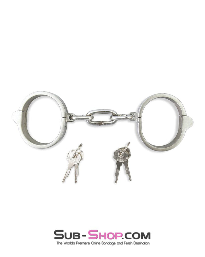 7806M      Captive Slave Chromed Steel Wrist Cuffs, Small / Medium Steel Bondage   , Sub-Shop.com Bondage and Fetish Superstore