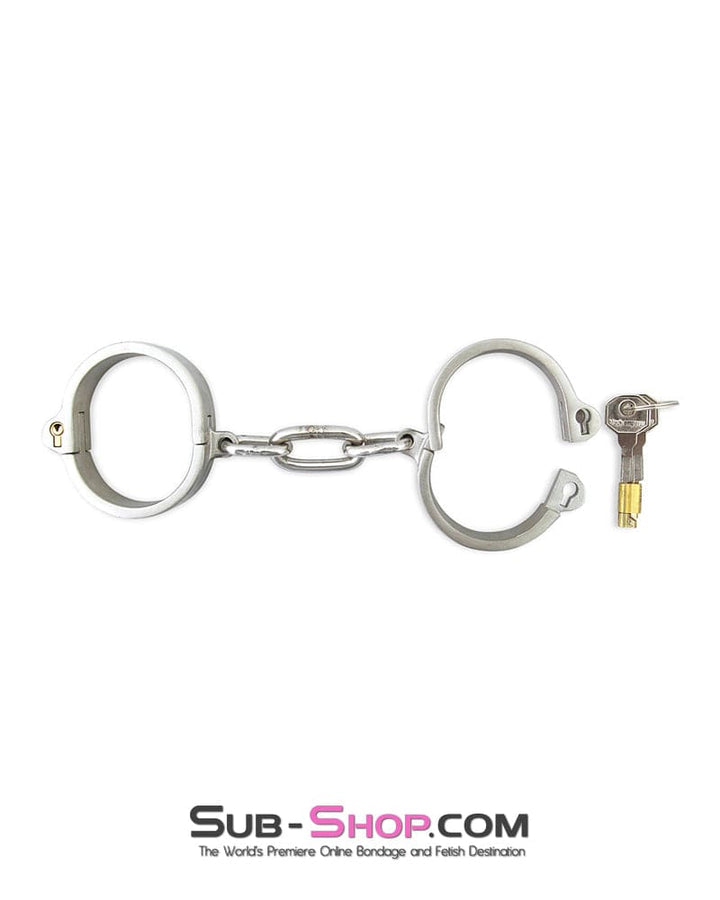 7806M      Captive Slave Chromed Steel Wrist Cuffs, Small / Medium Steel Bondage   , Sub-Shop.com Bondage and Fetish Superstore