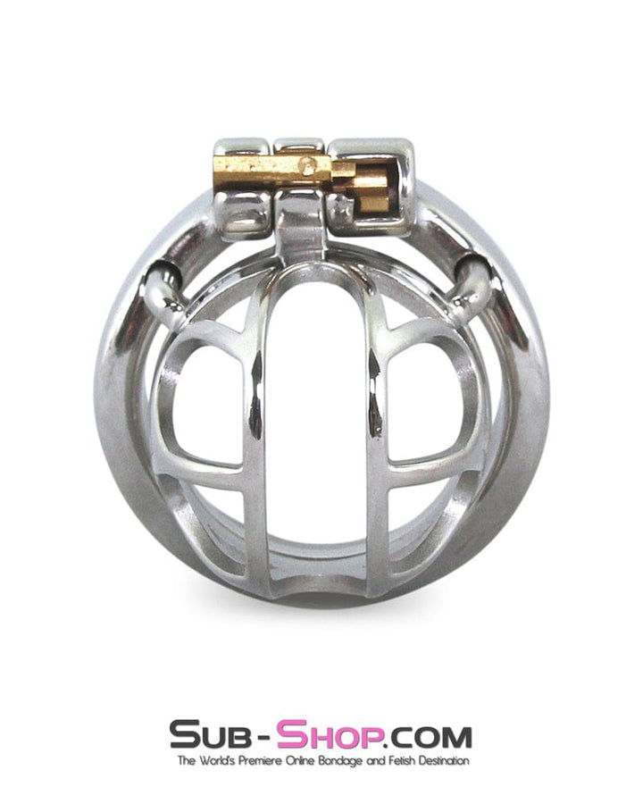 7829M The Brig Small Steel Cock Cage Chastity with Medium Cock Ring Chastity , Sub-Shop.com Bondage and Fetish Superstore