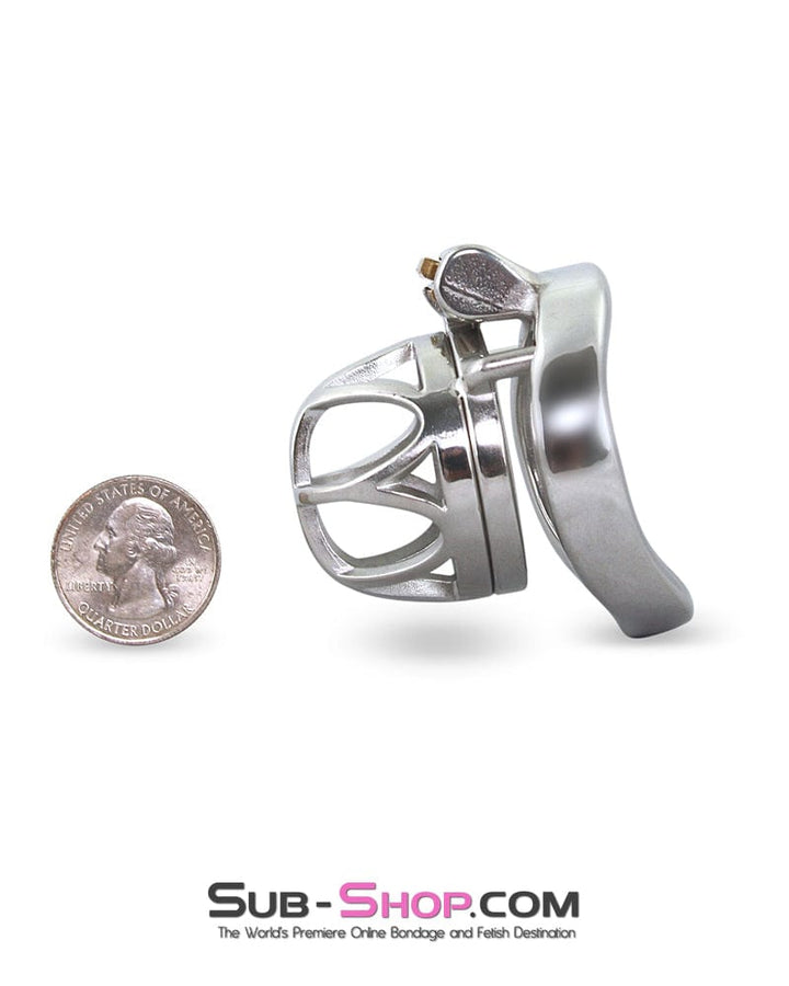 7829M The Brig Small Steel Cock Cage Chastity with Medium Cock Ring Chastity , Sub-Shop.com Bondage and Fetish Superstore