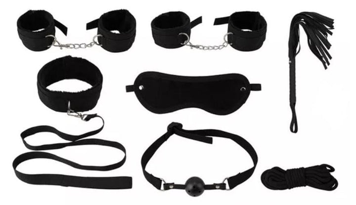 7908DL      8 Piece Black Total Bondage Kit - MEGA Deal MEGA Deal   , Sub-Shop.com Bondage and Fetish Superstore