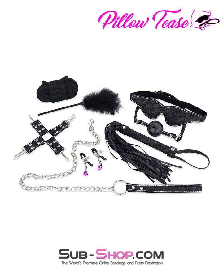 8928DL      Leatherette and Lace 10 Piece Complete Bondage Kit Bondage Set   , Sub-Shop.com Bondage and Fetish Superstore