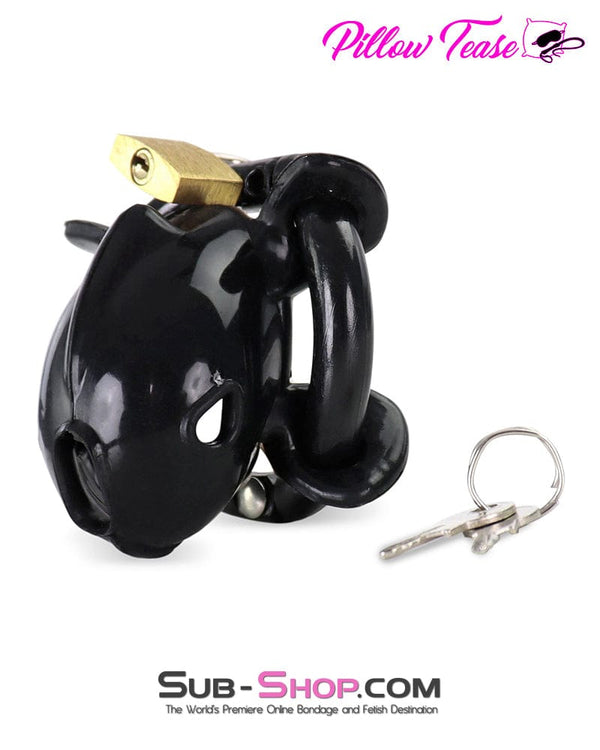 9038AE Ruined Orgasms Tiny Black Locking Silicone Chastity Cock Cage Chastity , Sub-Shop.com Bondage and Fetish Superstore