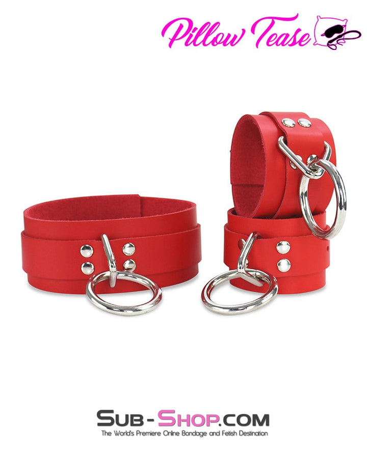 9082A      <b>BOGO!</b> Hand Crafted Leather Red Fantasy Bondage Collar Collar   , Sub-Shop.com Bondage and Fetish Superstore