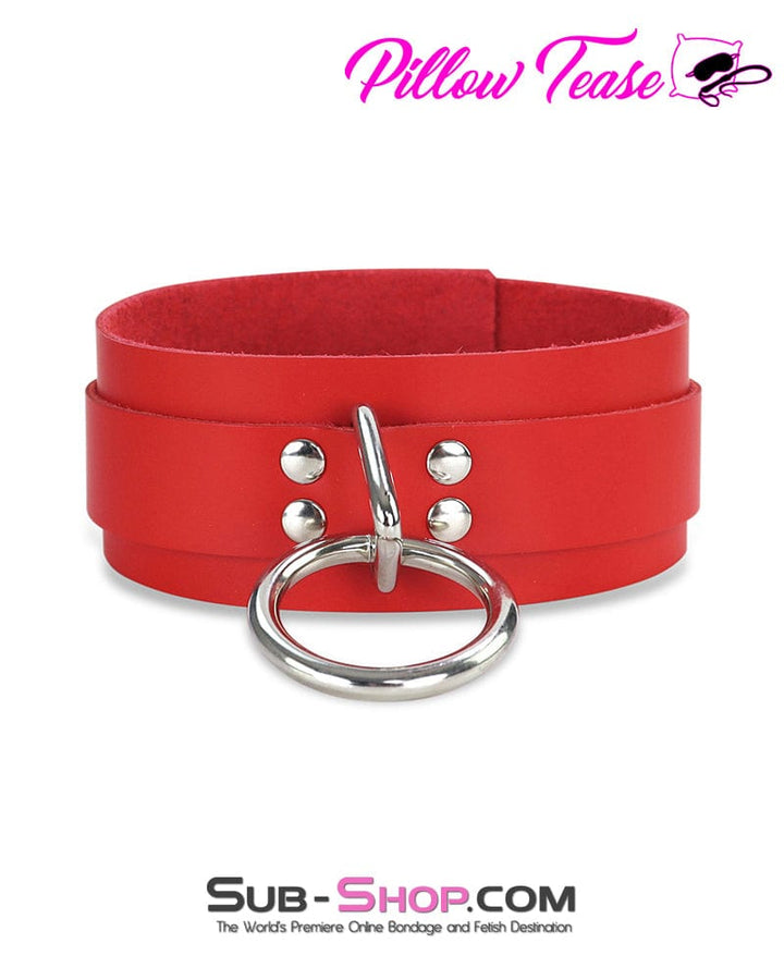 9082A      <b>BOGO!</b> Hand Crafted Leather Red Fantasy Bondage Collar Collar   , Sub-Shop.com Bondage and Fetish Superstore