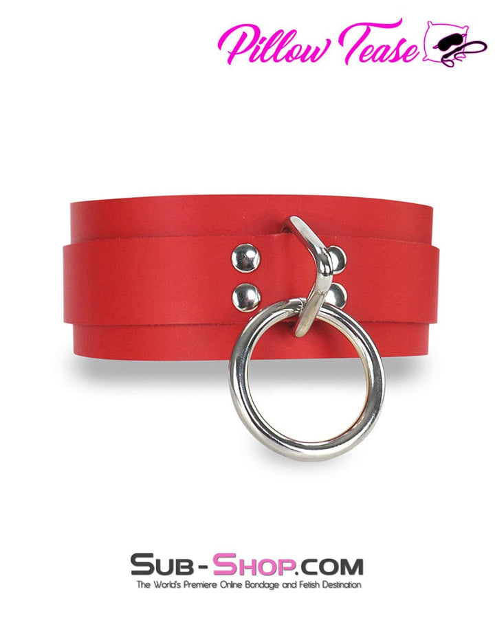 9082A      <b>BOGO!</b> Hand Crafted Leather Red Fantasy Bondage Collar Collar   , Sub-Shop.com Bondage and Fetish Superstore