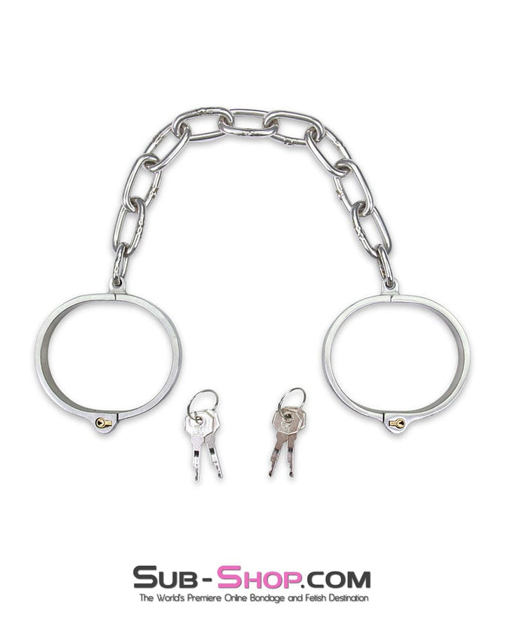 7808M      Captive Slave Chromed Steel Ankle Cuffs, Small / Medium Steel Bondage   , Sub-Shop.com Bondage and Fetish Superstore