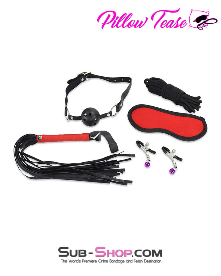 9756DL      Tie Me, Clamp Me, Whip Me 8 Pc Bondage Kit Bondage Set   , Sub-Shop.com Bondage and Fetish Superstore